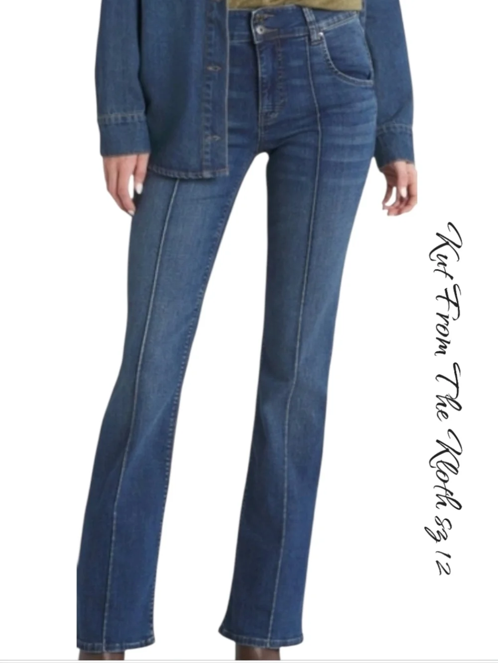 Kut From The Kloth Natalie High Rise Bootcut Jeans Size 12 Side Paneled Stretch - Picture 1 of 10
